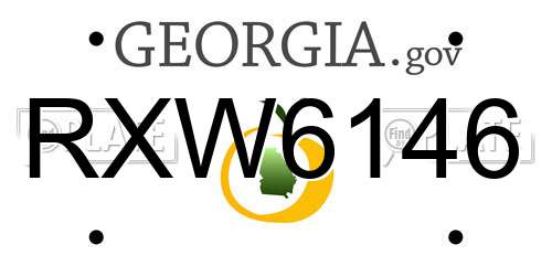 RXW6146 Georgia License Plate