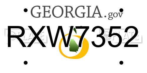 RXW7352 Georgia License Plate