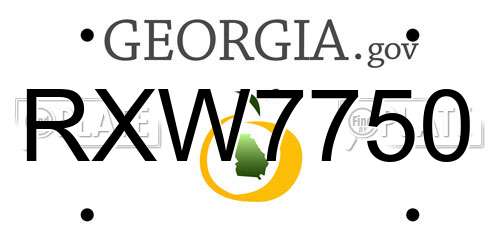 RXW7750 Georgia License Plate