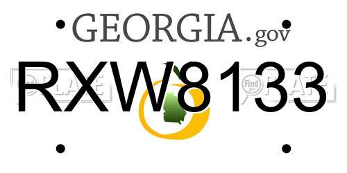 RXW8133 Georgia License Plate