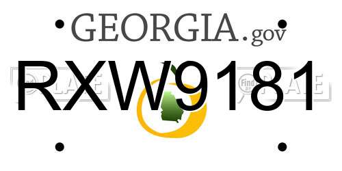 RXW9181 Georgia License Plate