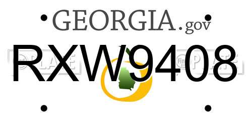 RXW9408 Georgia License Plate