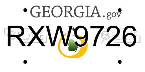 RXW9726 Georgia License Plate