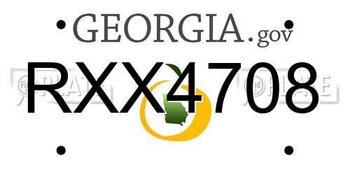 RXX4708 Georgia License Plate