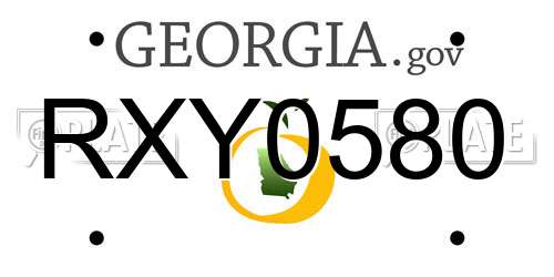 RXY0580 Georgia License Plate