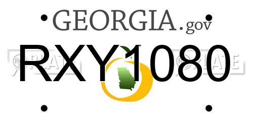 RXY1080 Georgia License Plate
