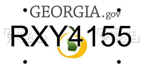 RXY4155 Georgia License Plate