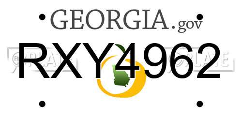 RXY4962 Georgia License Plate