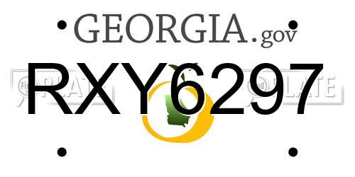RXY6297 Georgia License Plate