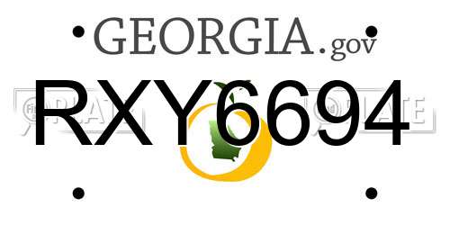 RXY6694 Georgia License Plate