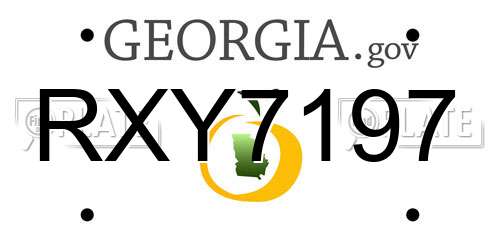 RXY7197 Georgia License Plate