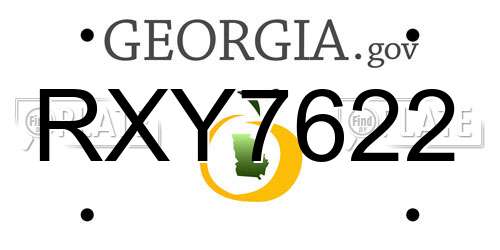 RXY7622 Georgia License Plate