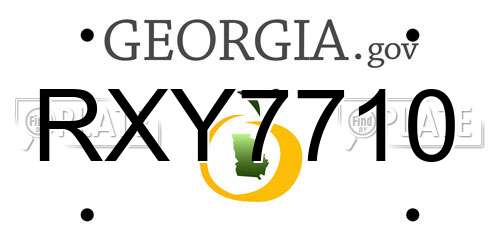 RXY7710 Georgia License Plate