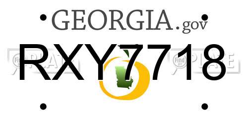 RXY7718 Georgia License Plate