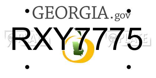 RXY7775 Georgia License Plate