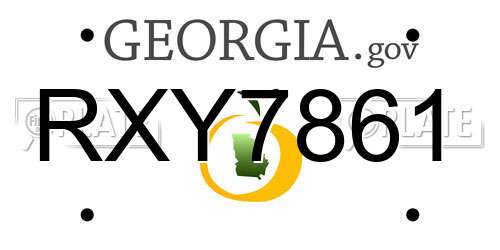 RXY7861 Georgia License Plate