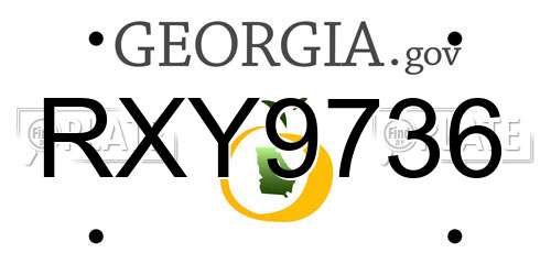 RXY9736 Georgia License Plate
