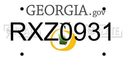 RXZ0931 Georgia License Plate