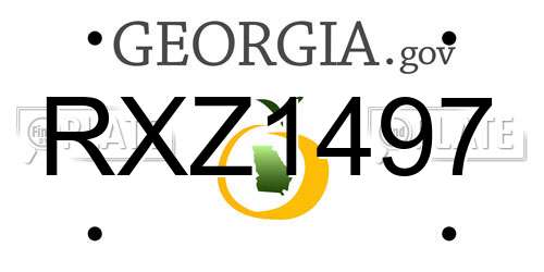 RXZ1497 Georgia License Plate
