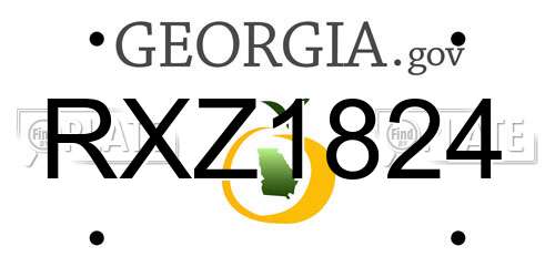 RXZ1824 Georgia License Plate