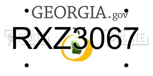 RXZ3067 Georgia License Plate