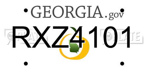 RXZ4101 Georgia License Plate