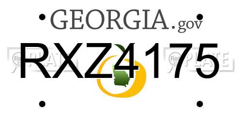 RXZ4175 Georgia License Plate