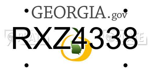 RXZ4338 Georgia License Plate