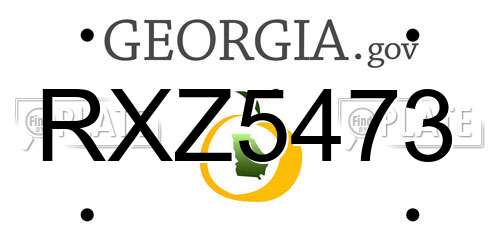 RXZ5473 Georgia License Plate