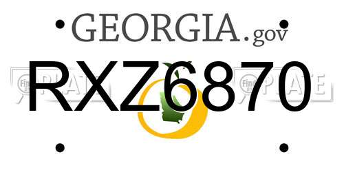 RXZ6870 Georgia License Plate
