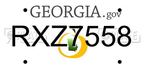 RXZ7558 Georgia License Plate