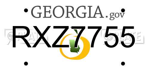 RXZ7755 Georgia License Plate