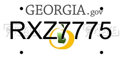 RXZ7775 Georgia License Plate