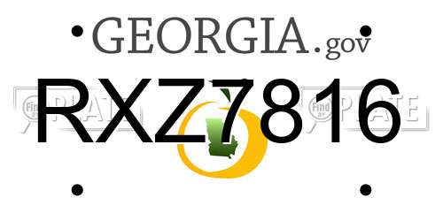 RXZ7816 Georgia License Plate