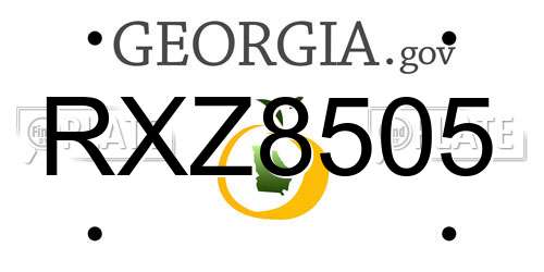 RXZ8505 Georgia License Plate