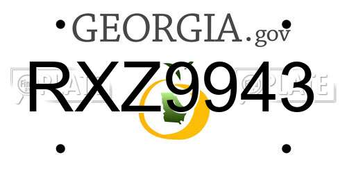 RXZ9943 Georgia License Plate