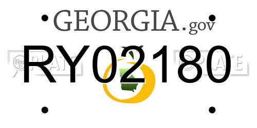 RY02180 Georgia License Plate
