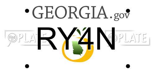RY4N Georgia License Plate