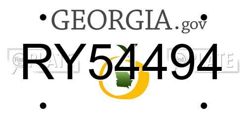 RY54494 Georgia License Plate