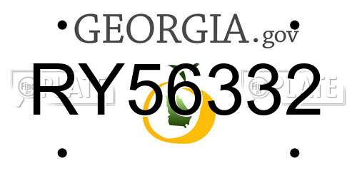 RY56332 Georgia License Plate