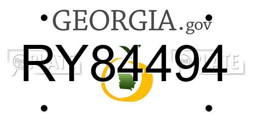 RY84494 Georgia License Plate