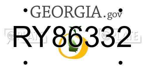 RY86332 Georgia License Plate