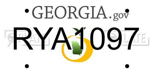 RYA1097 Georgia License Plate