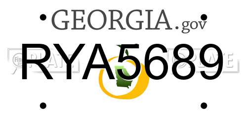 RYA5689 Georgia License Plate