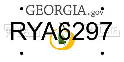 RYA6297 Georgia License Plate