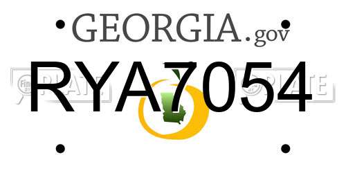 RYA7054 Georgia License Plate