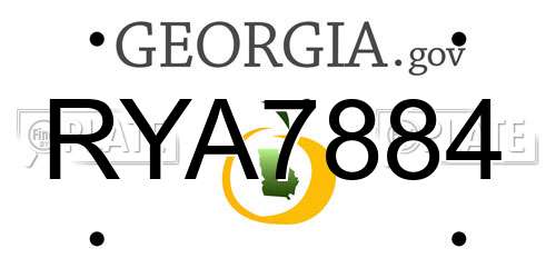 RYA7884 Georgia License Plate