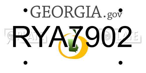 RYA7902 Georgia License Plate