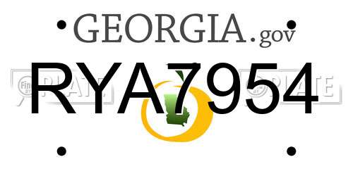 RYA7954 Georgia License Plate
