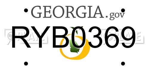 RYB0369 Georgia License Plate